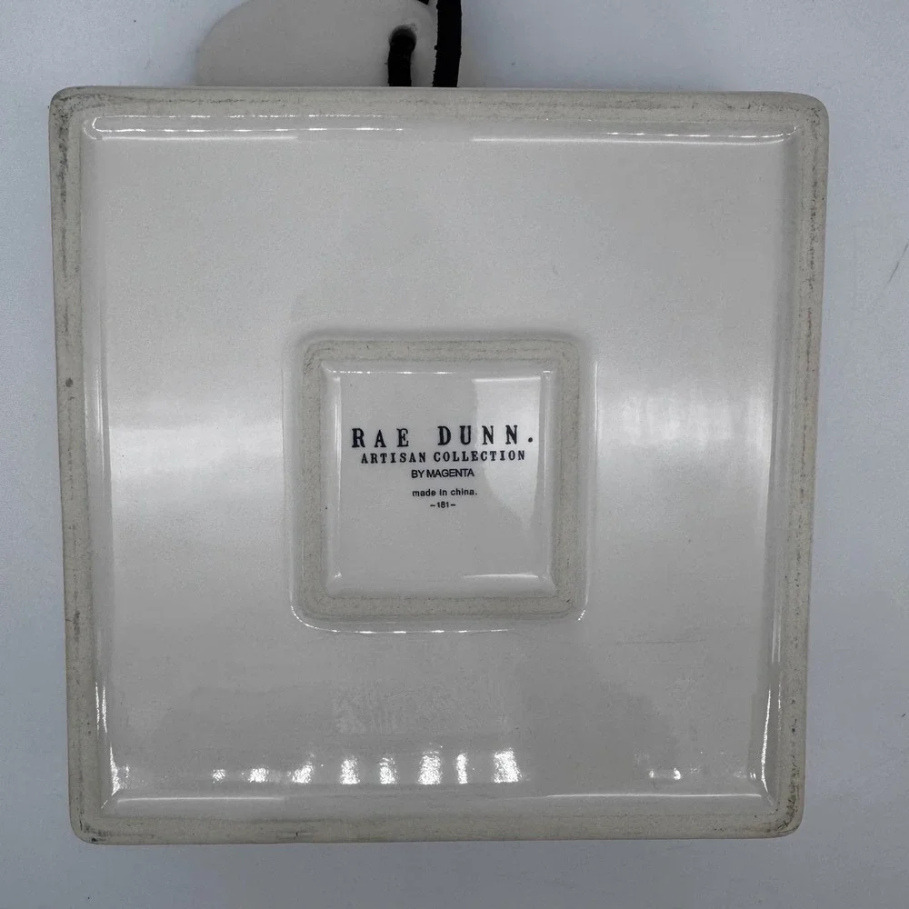 Rae‎ Dunn Merry Xmas Dish JOY Tag Christmas Holiday Decor Napkin Holder Set